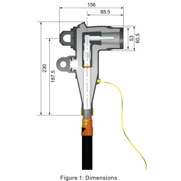 Conector de cotovelo Loadbreak de 24KV 250A